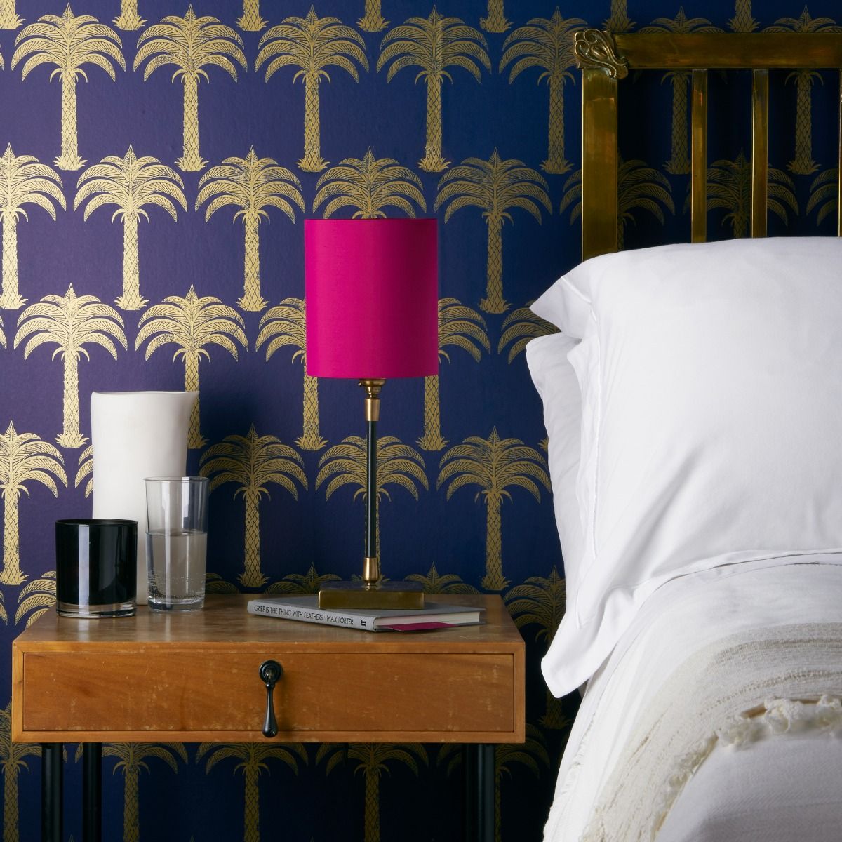 Pickling table lamp in antiqued brass