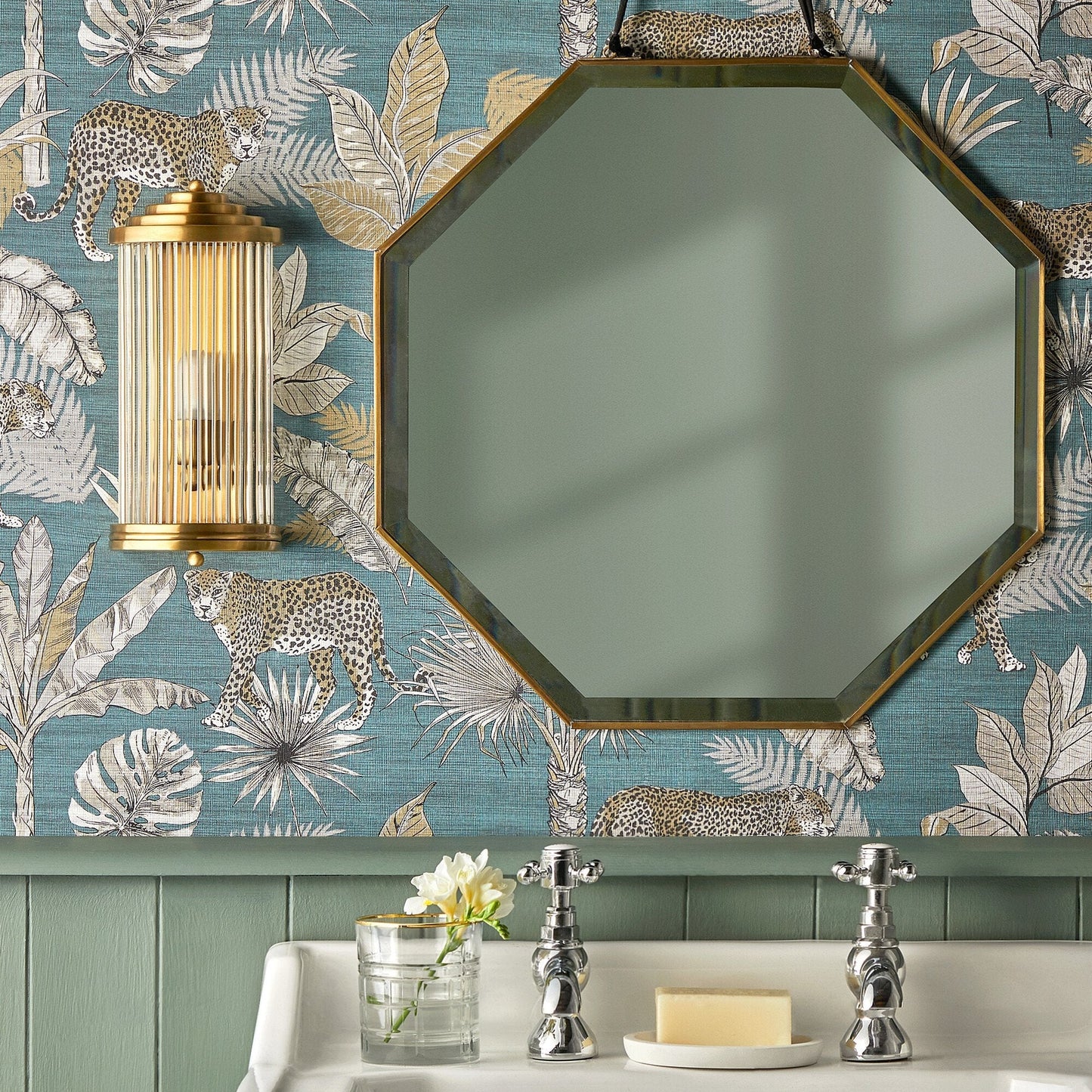Octagonal bevelled Luxor mirror